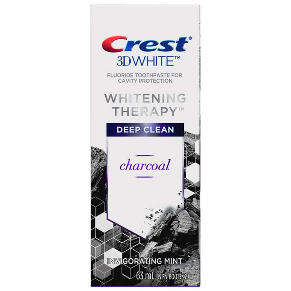 Crest 3D White Whitening Therapy Deep Clean Charcoal Toothpaste - Invigorating Mint - 63ml