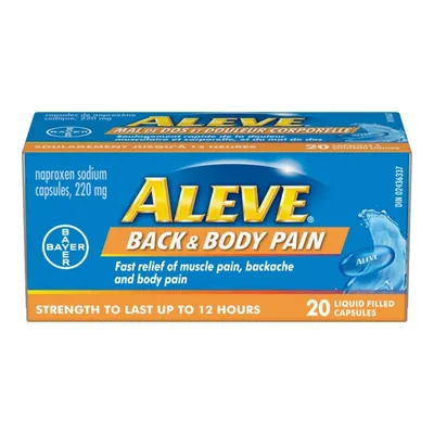 Aleve Back & Body Pain Liquid Filled Capsules - 220mg - 20s
