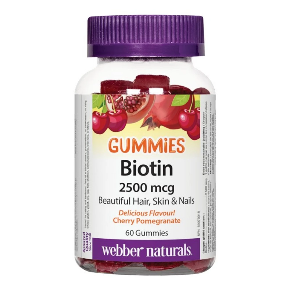 Webber Naturals Biotin 2500mcg Gummies - 60s