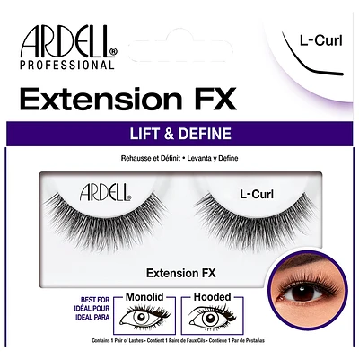 Ardell Professional Extension FX Lift & Define False Lashes - L-Curl Black - 1 pair