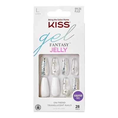 Kiss gel FANTASY Jelly Sculpted Nail Set - Long - Sweet Jelly - 28's