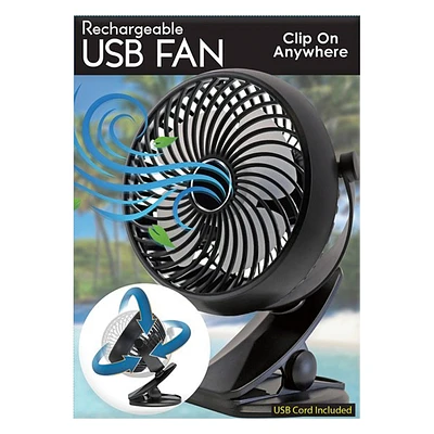 Personal Clip On Rechargeable USB Desktop Fan - AJ116