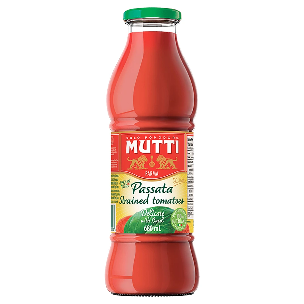 Mutti Passata Strained Tomatoes - Basil - 680g