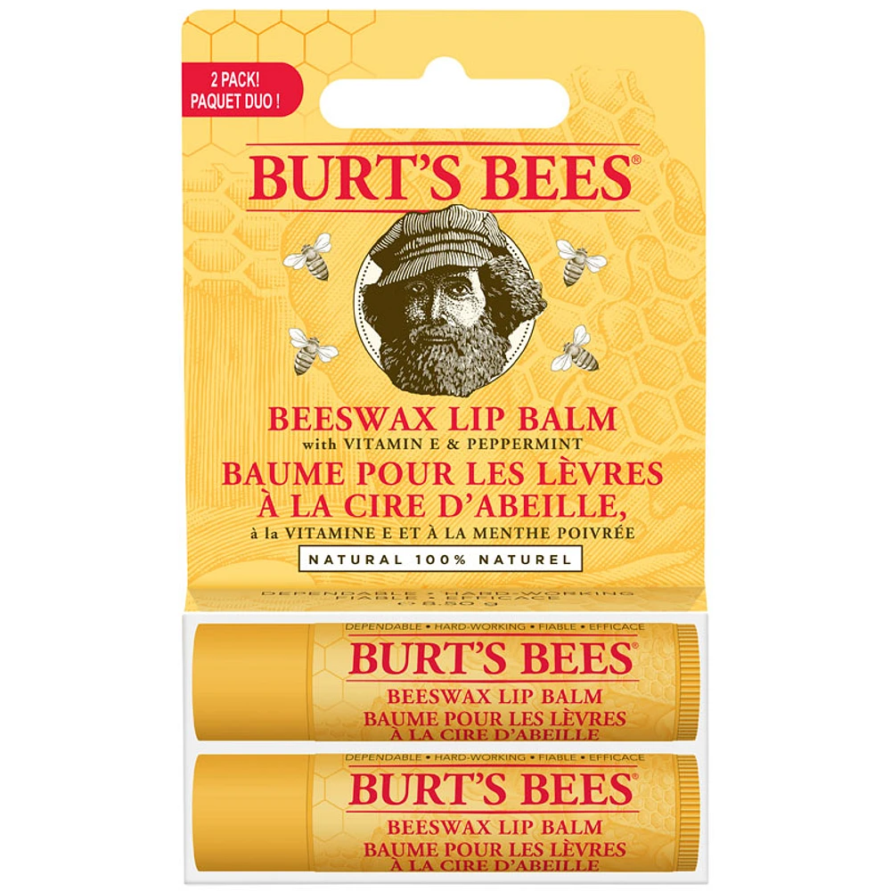 Burt's Bees Beeswax Lip Balm - 2 x 4.25g