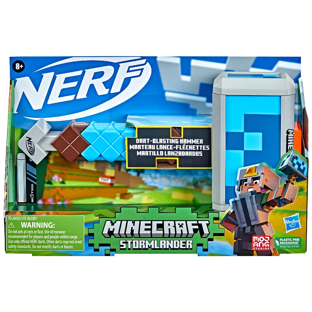 Nerf Minecraft Stormlander Hammer Dart Blaster