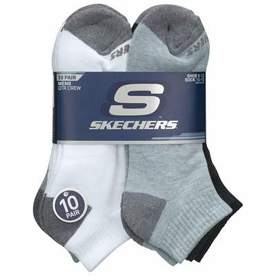 Skechers Men's Quarter Crew Socks - White - 10 pack