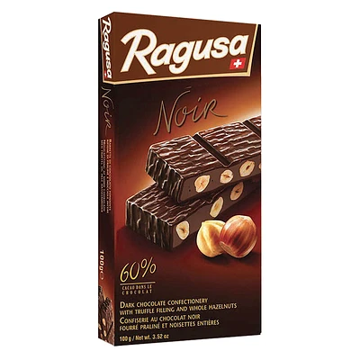 Ragusa - 60% Dark Chocolate Truffle and Whole Hazelnuts - 100g