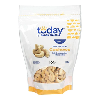 Today by London Drugs - Whole Cashews - Roasted & Salted - 350g