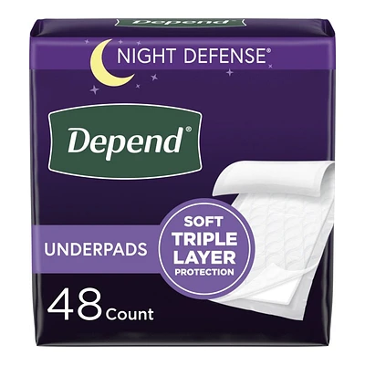 Depend Night Defense Underpads - Overnight - 48's