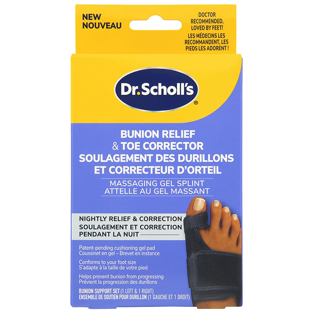 Dr. Scholl's Bunion Relief & Toe Corrector Massaging Gel Splint Set