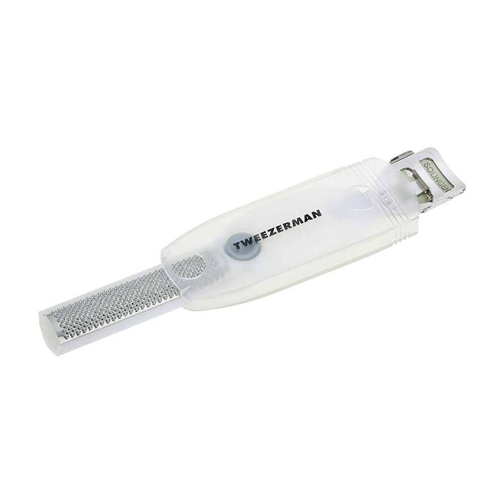 Tweezerman Safety Slide Callus Shaver and Rasp - White/Silver