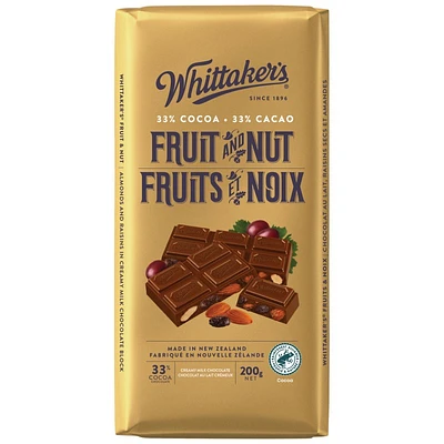 Whittakers Chocolate Fruit & Nut - 200g