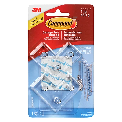 Command Jewelry Rack - Clear - 2's