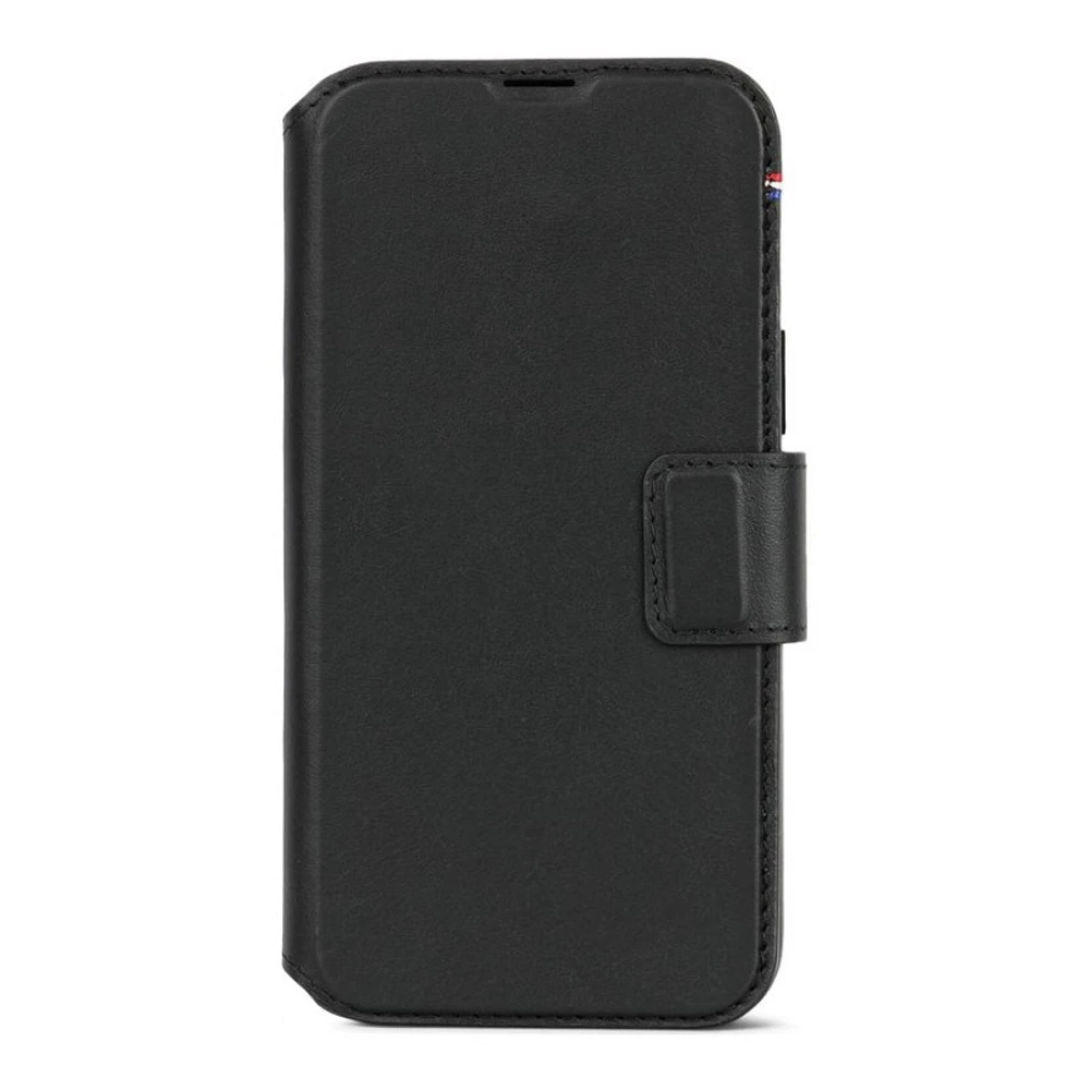 Decoded Core Collection Leather Flip Cover for iPhone 15 Plus - Black