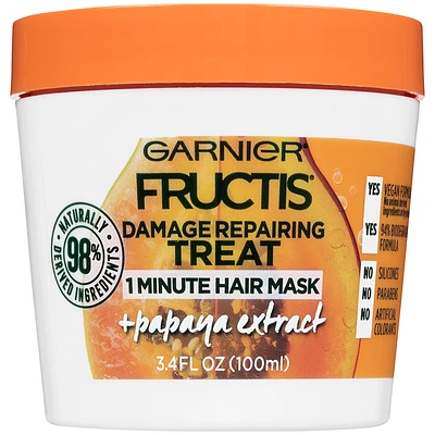 Garnier Fructis Damage Repairing Treat 1 Minute Hair Mask - Papaya - 100ml