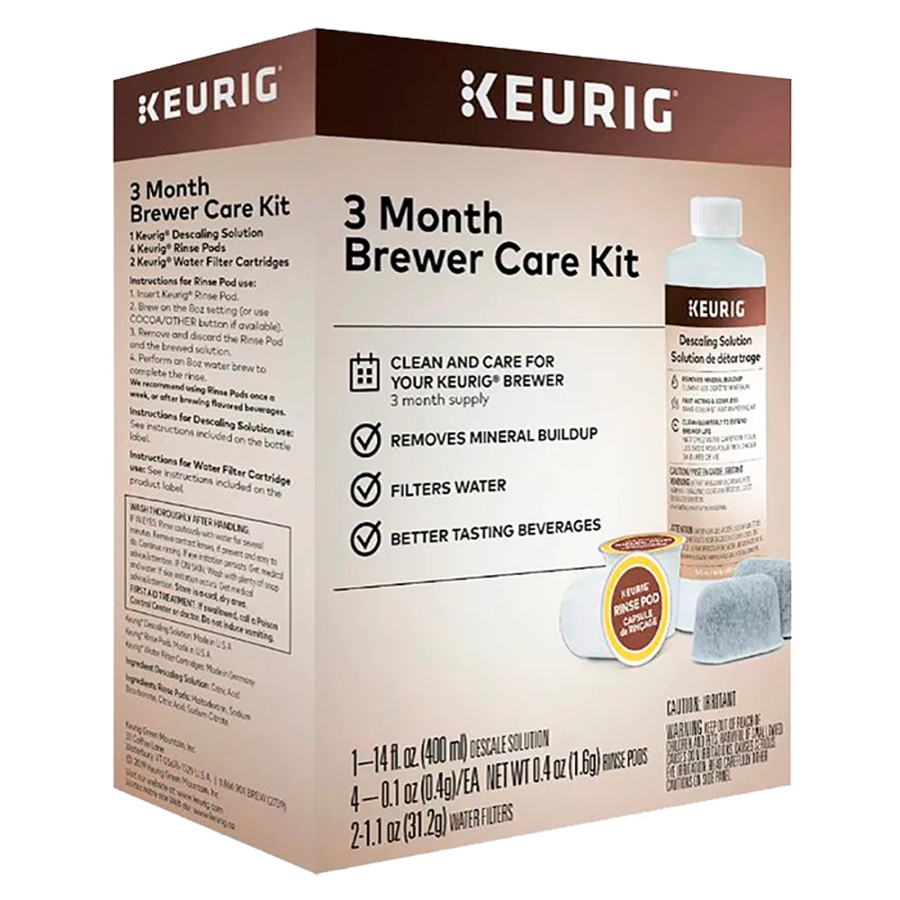 Keurig 3 Month Brewer Care Bundle Accessory Kit for Coffee Machine