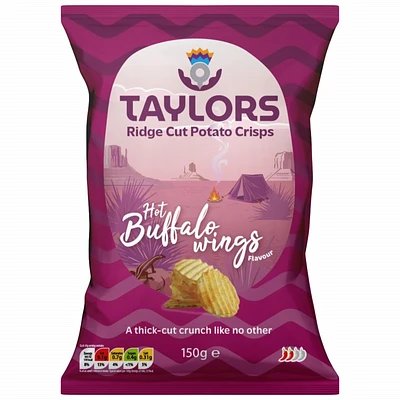 Taylor's Ridge Cut Potato Crisps - Hot Buffalo Wings - 150g