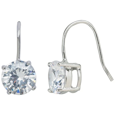 Primavera 8ct Brilliant Cut Cubic Zirconia Drop Earrings - Silver