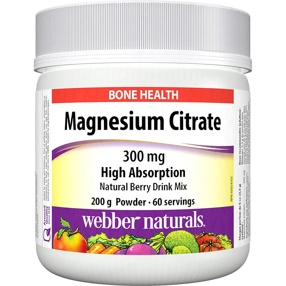 Webber Naturals Magnesium Citrate 300mg - 200g