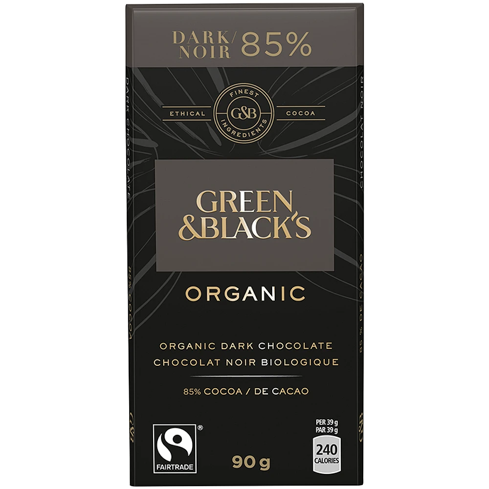 Green & Black's Organic Chocolate - 85% Dark - 90g