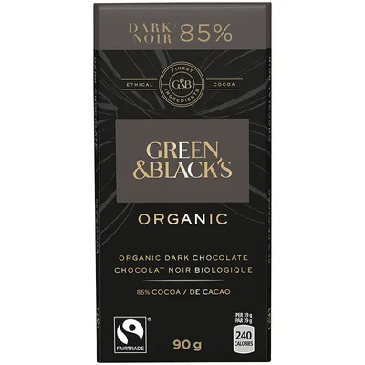 Green & Black's Organic Chocolate - 85% Dark - 90g