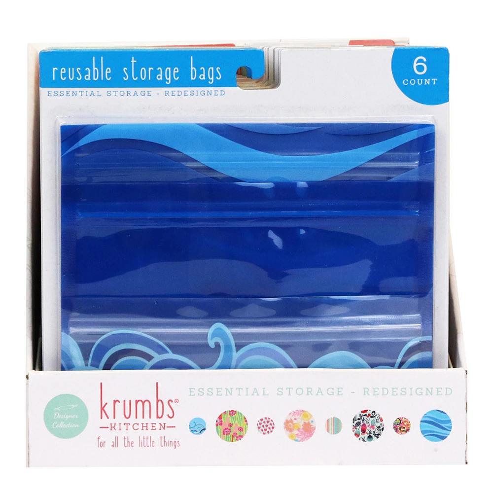 Krumbs Kitchen Reusable Storage Bags - Assorted - 6s