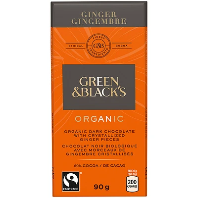 Green & Black's Organic Chocolate - Ginger - 90g