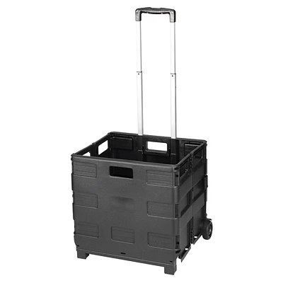 Collection by London Drugs Folding Crate with Wheels and Handle - 42 x 37 x 40cm - Black