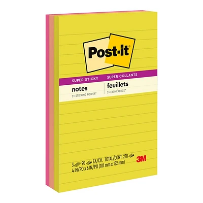 Post-it Super Sticky Summer Joy Collection Notes - 3 x 90 sheets