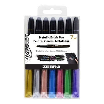 Zebra Metallic Brush Pen Set - 7 piece