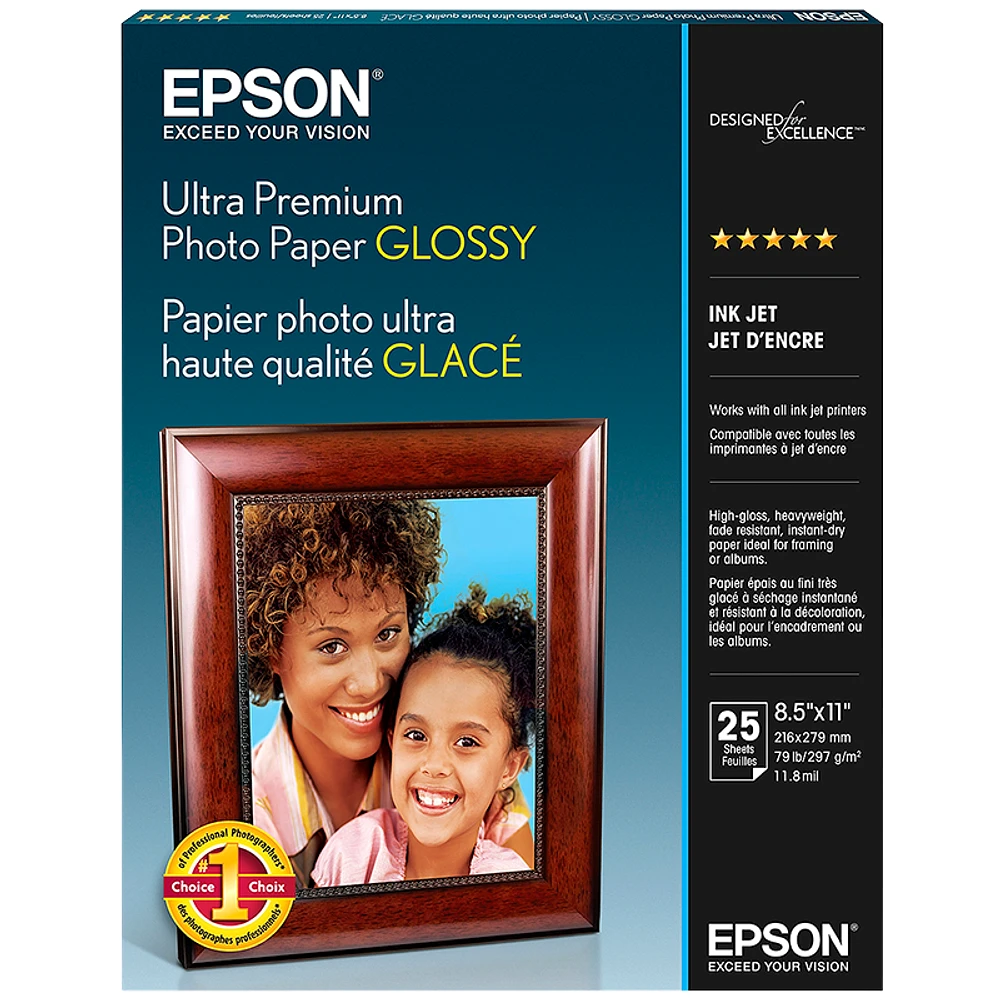 Epson Ultra Premium Photo Paper - Glossy - 8.5 x 11inch - 25 sheets