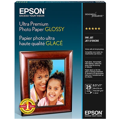 Epson Ultra Premium Photo Paper - Glossy - 8.5 x 11inch - 25 sheets