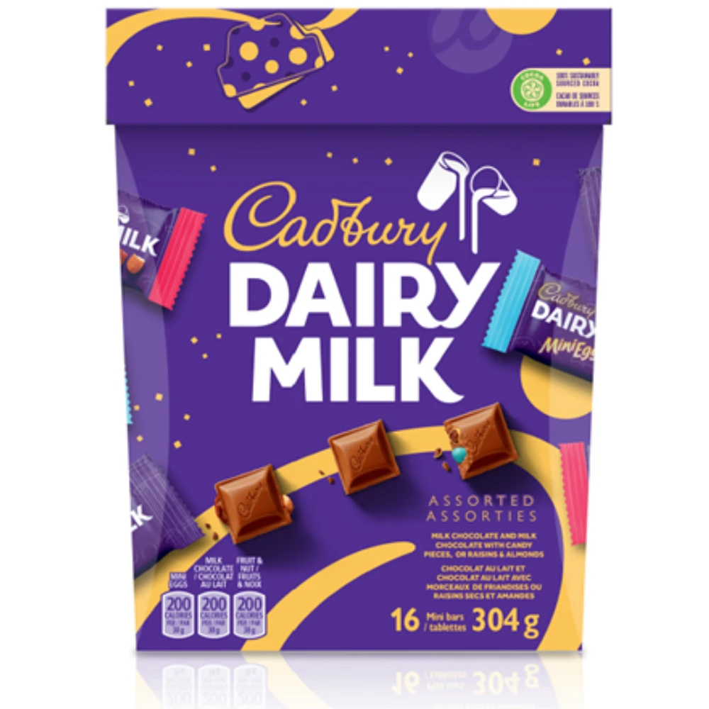 Cadbury Dairy Milk Mini Bars Box - 304g