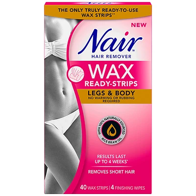 Nair Hair Remover Wax Ready Strips - Legs & Body - 40s/4s