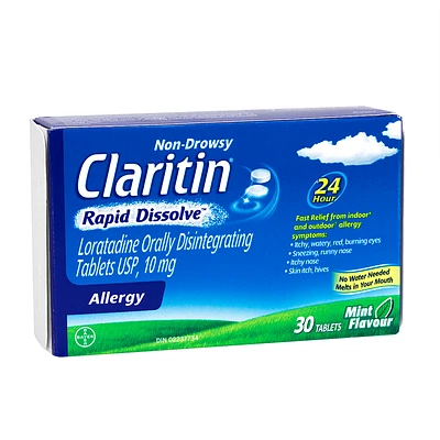 Claritin Allergy 24 Hour Rapid Dissolve Tablets - 10mg - 30's