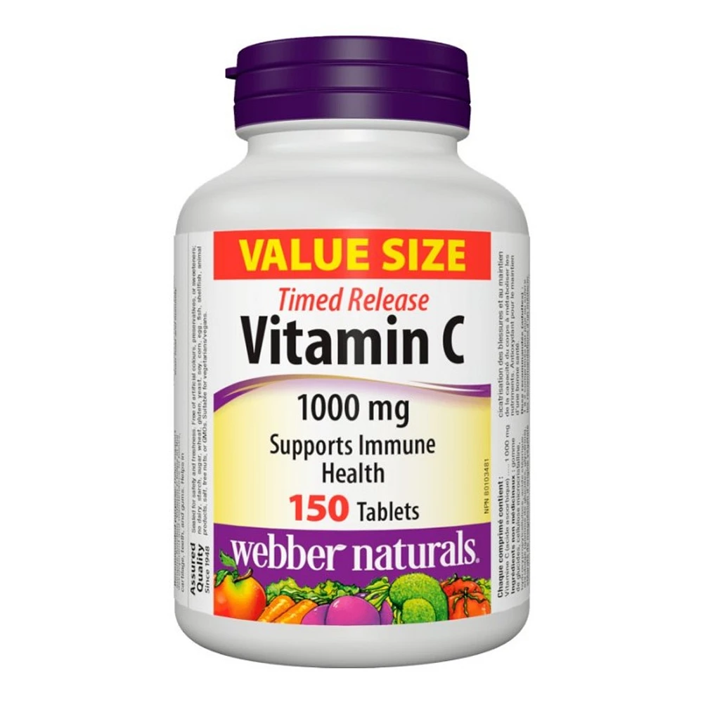 Webber Naturals Vitamin C Timed-Release Dietary Supplements - 150's