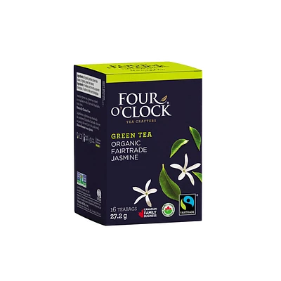 Four O'Clock Organic Fairtrade Jasmine Green Tea - 16s