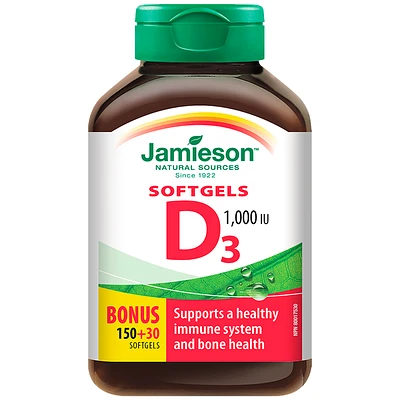 Jamieson Vitamin D 1,000 IU Softgels - Premium - 150's