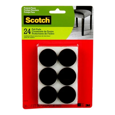 Scotch Felt Pads - Brown - 24's