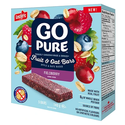 Leclerc Go Pure Fruit and Oat Bars - Fieldberry - 5pk/140g