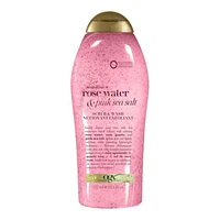 OGX sensitive+ Rose Water & Pink Sea Salt Body Scrub & Wash - 577ml