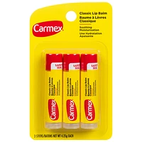 Carmex Classic Lip Balm Stick - 3 x 4.25g