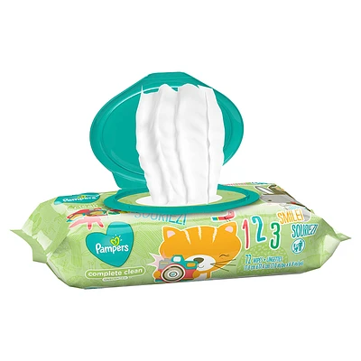 Pampers Wipes Complete Clean - Unscented - Soft Pack 72's