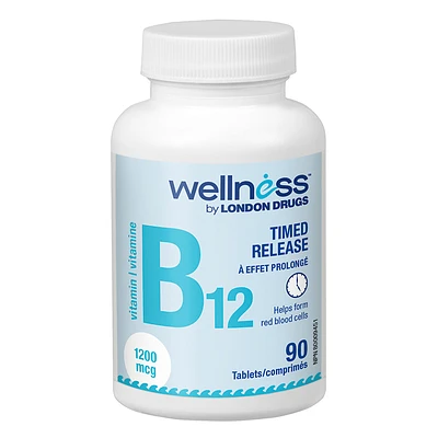 Wellness by London Drugs Vitamin B12 Timed Release - 1200mcg - 90s