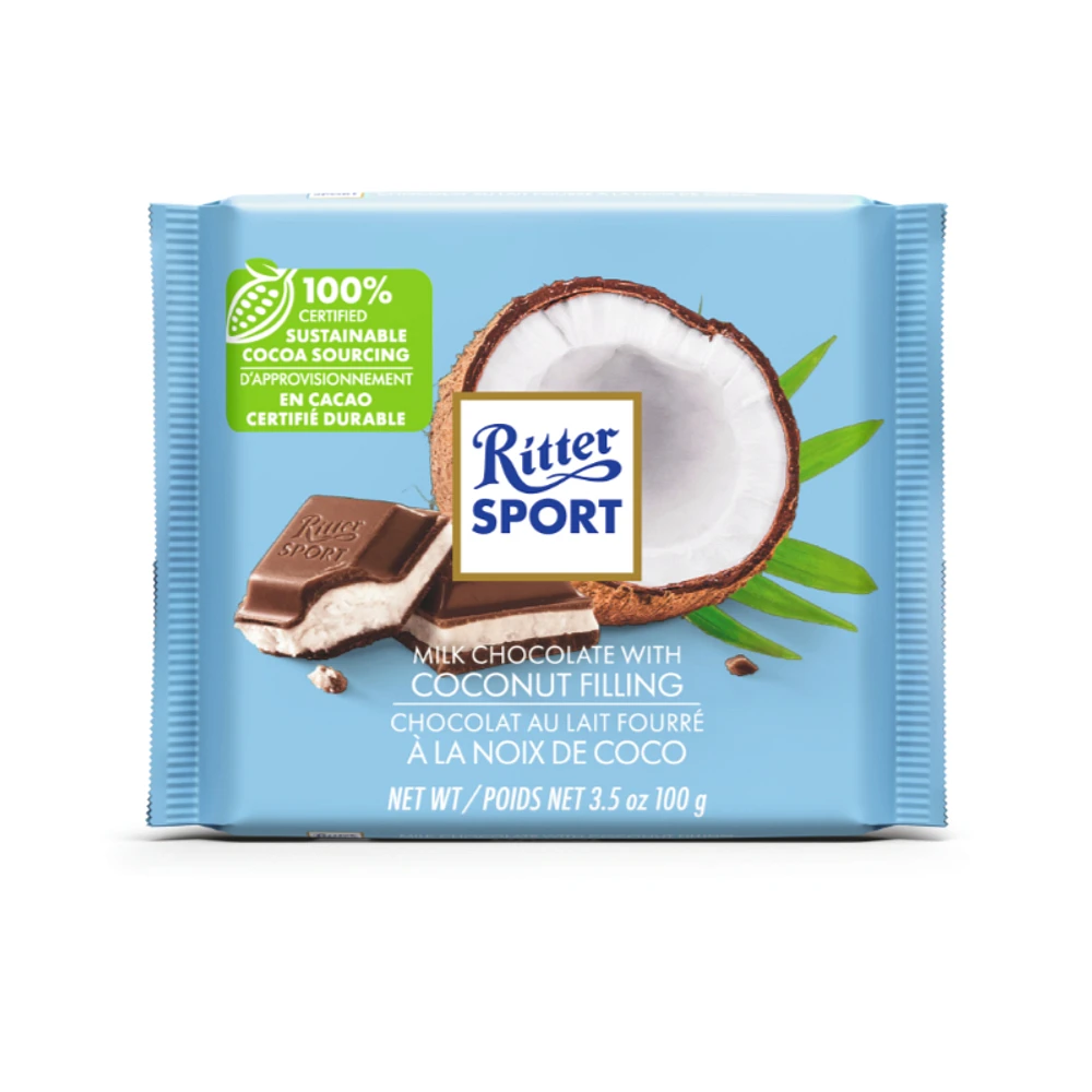 Ritter Sport - Milk Chocolate with Coconut Filling - 100g