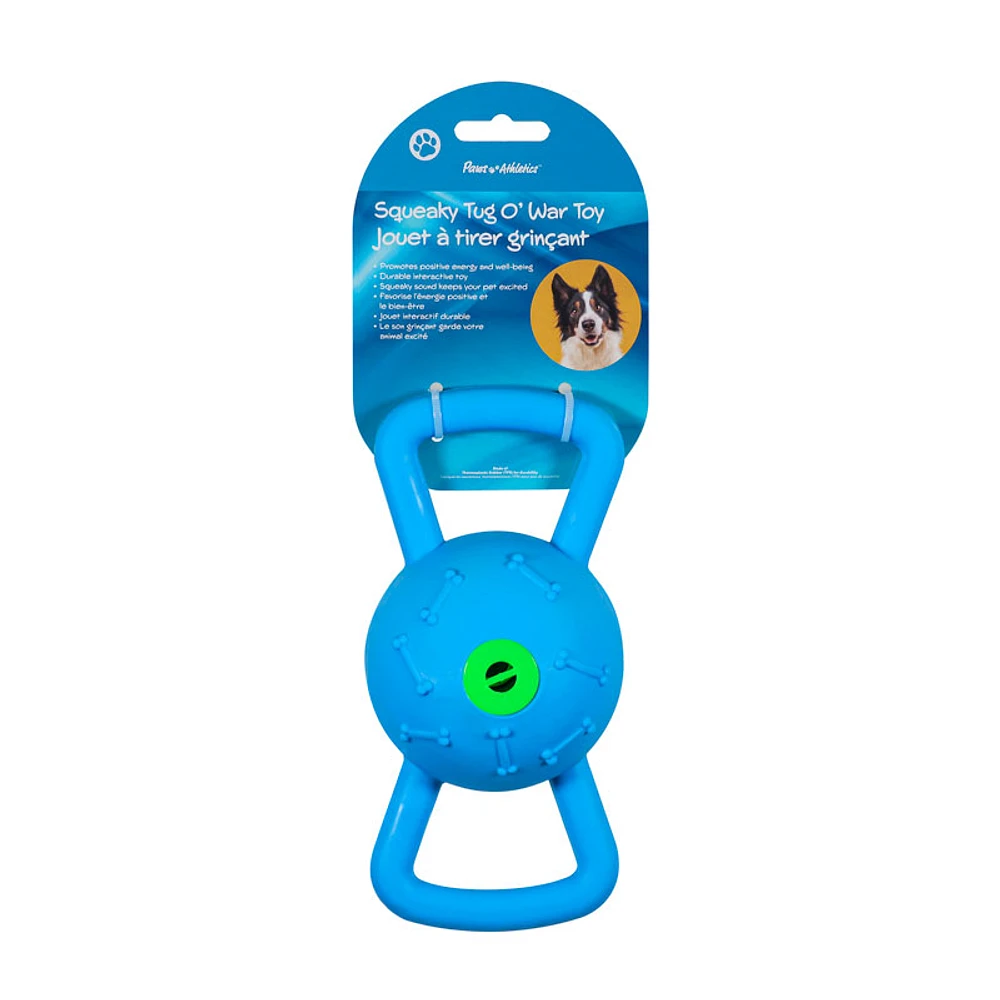 Paws Athletics Squeaky Tug War Toy - Blue