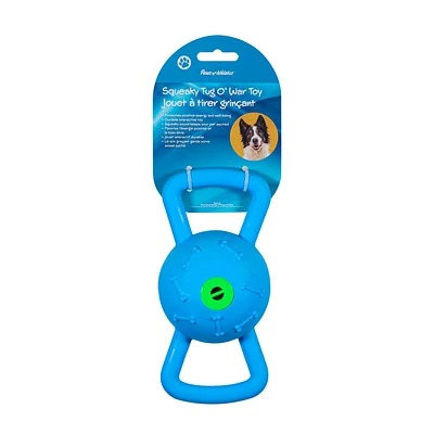Paws Athletics Squeaky Tug War Toy - Blue