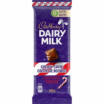 Cadbury Dairy Milk Candy Cane Chocolate Bar - 100g