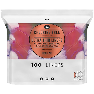 L. Chlorine Free Ultra Thin Pads Liners - Regular - 100s