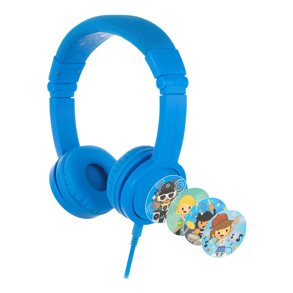 Onanoff BuddyPhones Explore+ On-Ear Kids Headphones with Mic - Cool Blue - ONOBPEXPLOREPBlUE